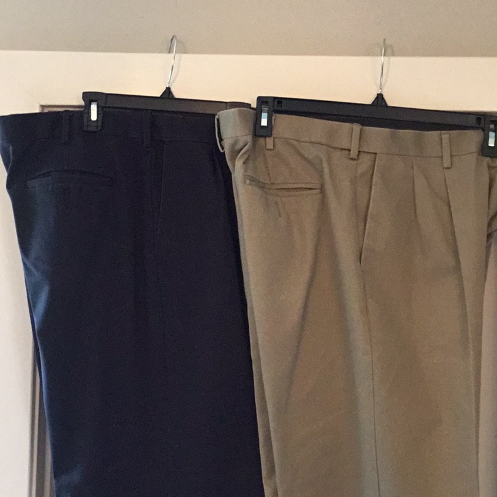 Men’s pleated and cuffed dress pants